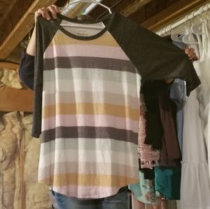 Horizontal stripe quarter sleeve. Size 1. Torrid